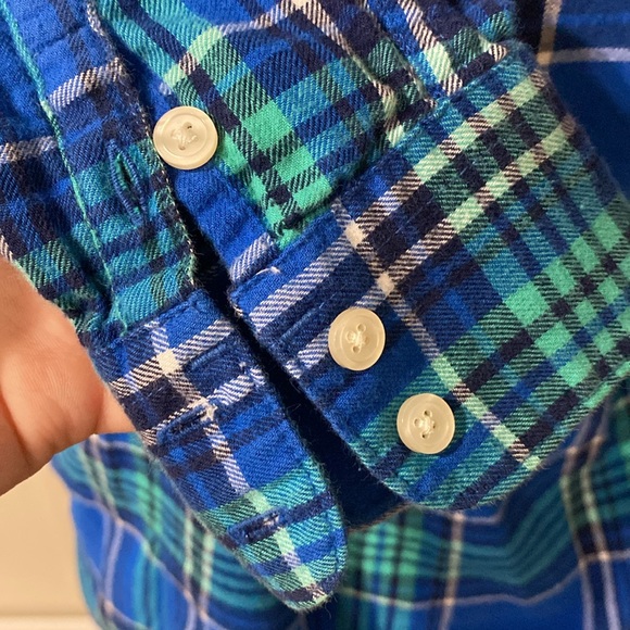Forever 21 Blue Plaid Button Down Flannel Shirt, Size XS - Picture 6 of 8